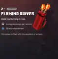 A flaming quiver within the inventory.