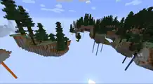 Floating island taiga world.