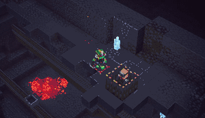 The captured blacksmith getting freed by the hero.