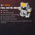 Full metal armor within the inventory, featuring the misaligned outline.