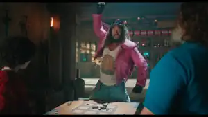 Steve watching Garrett craft something.