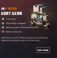 Goat gear within the inventory.