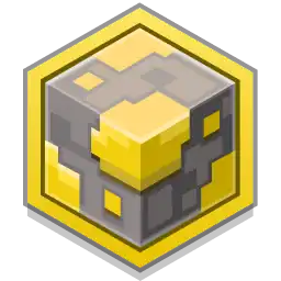 Gold ore as it appears in Minecraft Legends.