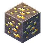 Gold ore as it appeared in Minecraft Earth.