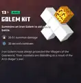 A golem kit within the inventory.