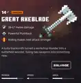 The great axeblade within the inventory.