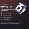 A harvester within the inventory.