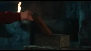 A lever in A Minecraft Movie.