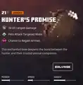 The hunter's promise within the inventory.