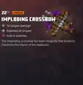Imploding crossbow within the inventory.