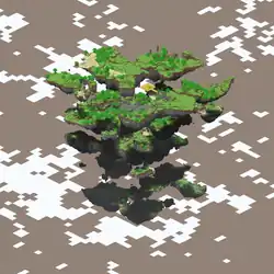 An isometric screenshot of a floating map.