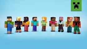 Introducing New Default Skins! Thumbnail.jpg: Infobox image for Introducing New Default Skins! the video in Minecraft