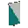 Invicon Cyan Per Bend Inverted Banner.png: Inventory sprite for Cyan Per Bend Inverted Banner in Minecraft as shown in-game linking to Banner with description: Banner Cyan Per Bend Inverted