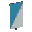 Invicon Light Blue Per Bend Sinister Banner.png: Inventory sprite for Light Blue Per Bend Sinister Banner in Minecraft as shown in-game linking to Banner with description: Banner Light Blue Per Bend Sinister