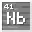 Invicon Niobium.png: Inventory sprite for Niobium in Minecraft as shown in-game linking to Element#Niobium with description: Niobium
