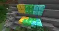 Gold, diamond and emerald blocks