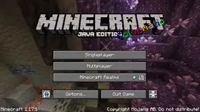 Java Edition 1.17.1 menu.png: Infobox image for Minecraft 1.17.1 the version in Minecraft