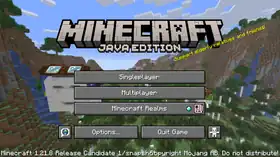 Java Edition 1.21.8-rc1.png: Infobox image for Minecraft 1.21.8 Release Candidate 1 the version in Minecraft