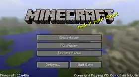 Java Edition 11w48a menu.png: Infobox image for Minecraft 11w48a the version in Minecraft