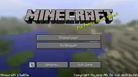 Java Edition 13w03a.png: Infobox image for Minecraft 13w03a the version in Minecraft