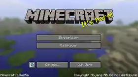 Java Edition 13w25a.png: Infobox image for Minecraft 13w25a the version in Minecraft