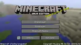 Java Edition 17w43a.png: Infobox image for Minecraft 17w43a the version in Minecraft