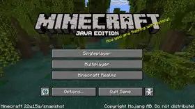 Java Edition 22w15a.png: Infobox image for Minecraft 22w15a the version in Minecraft
