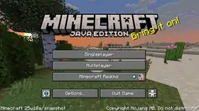 Java Edition 25w10a.png: Infobox image for Minecraft 25w10a the version in Minecraft