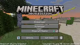 Java Edition 25w17a.png: Infobox image for Minecraft 25w17a the version in Minecraft