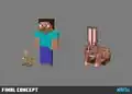 Concept art of Steve with a Jumbo Rabbit.