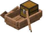 Jungle Boat with Chest.png: Infobox image for Boat with Chest the item entity in Minecraft
