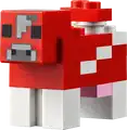 A LEGO Minecraft minifigure of a mooshroom