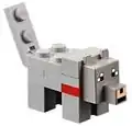 Lego Minecraft tamed pale wolf.