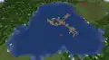 A village generated in middle of large lake in version 1.20. One of seeds which generated 'sinkhole' at 1.19