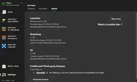 Launcher 2.3.390.png: Infobox image for 2.3.390 the version in Minecraft