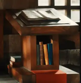 A lectern as seen in A Minecraft Movie.