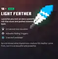 The light feather within the inventory.