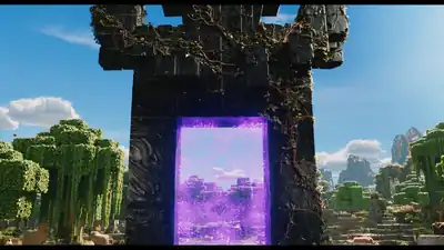 Lit obsidian.jpg: Infobox image for Obsidian Gateway the object in Minecraft