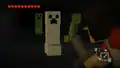 A creeper about to explode in Soren's grinder