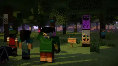 MCSM Woods surrounding Jesse's treehouse.png: Infobox image for Woods the location in Minecraft