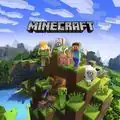 Old Minecraft square key art with old logo.