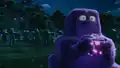 Grimace noticing a threat.