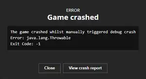 A game crash