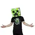 An early iteration of the creeper head product Cool Cat wears.