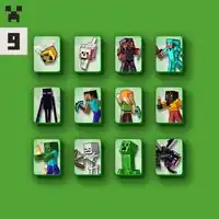 Minecraft-themed mahjong tiles.