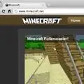 The concept art for minecraft.net, featuring the logo with a creeper face.