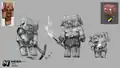 Piglin sketches with Minecraft Legends concept art as reference