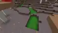 Grass blocks generated in a carver cave in mushroom fields.
