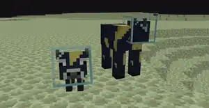 A Moon Cow with a baby Moon Cow.