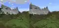 The same mountains in Java Edition and Bedrock Edition.